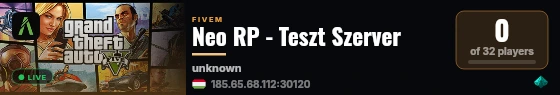 Neo RP - Teszt Szerver live status badge