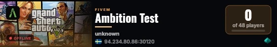 Ambition Test live status badge