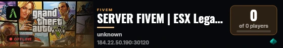 SERVER FIVEM | ESX Legacy Server live status badge