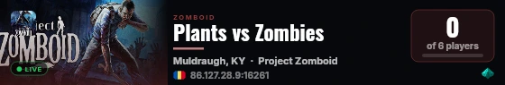 Plants vs Zombies live status badge