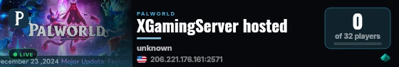 XGamingServer hosted live status badge
