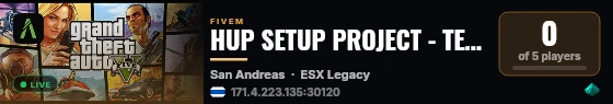 HUP SETUP PROJECT - TEST SERVER live status badge