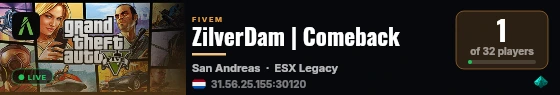 ZilverDam | Comeback live status badge