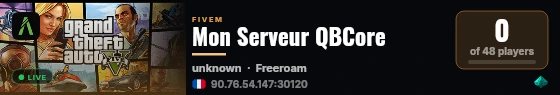 Mon Serveur QBCore live status badge