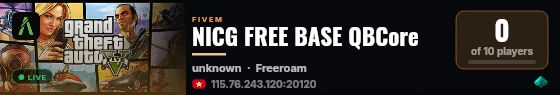 NICG FREE BASE QBCore live status badge