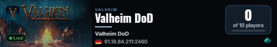 Valheim DoD live status badge