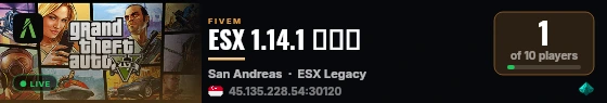 ESX 1.14.1 纯净端 live status badge