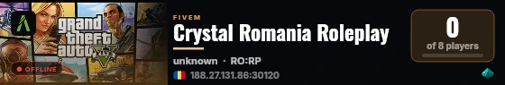 Crystal Romania Roleplay live status badge