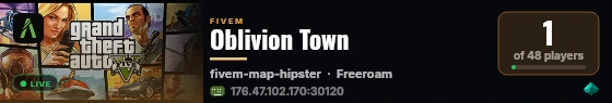 Oblivion Town live status badge