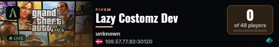 Lazy Costomz Dev live status badge