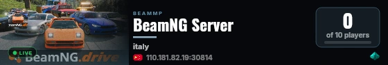 BeamNG Server live status badge