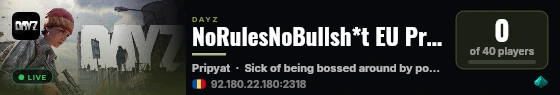 NoRulesNoBullsh*t EU Pripyat Vanilla+ 1PP discord:nTnyWpt4cq live status badge