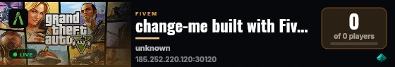 change-me built with FiveM Basic Server! live status badge