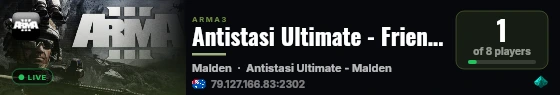 Antistasi Ultimate - Friends Server live status badge