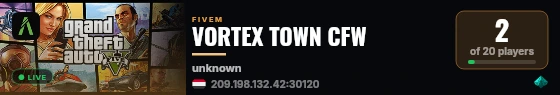 VORTEX TOWN CFW live status badge