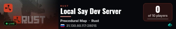 Local Say Dev Server live status badge