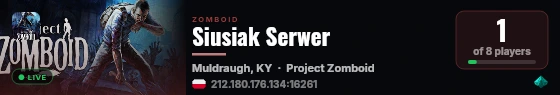 Siusiak Serwer live status badge