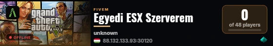 Egyedi ESX Szerverem live status badge