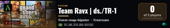 Team Ravx | ds./TR-1 live status badge