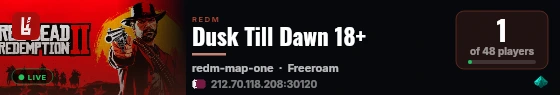 Dusk Till Dawn 18+ live status badge