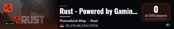 Rust - Powered by Gaming-Plus.de live status badge