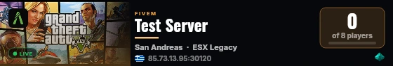 Test Server live status badge