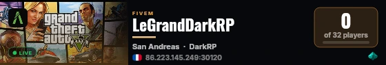 LeGrandDarkRP live status badge