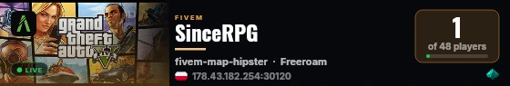 SinceRPG live status badge