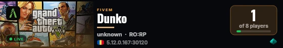 Dunko live status badge