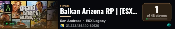 Balkan Arizona RP | [ESX Legacy] live status badge