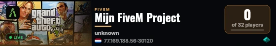 Mijn FiveM Project live status badge