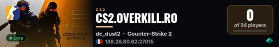 CS2.OVERKILL.RO live status badge