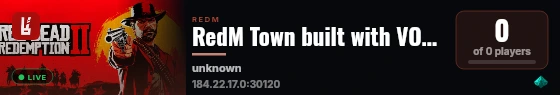 RedM Town built with VORPCore! live status badge