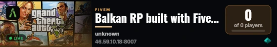 Balkan RP built with FiveM Basic Server! live status badge