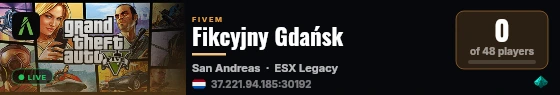 Fikcyjny Gdańsk live status badge