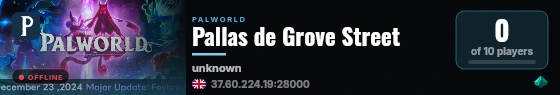 Pallas de Grove Street live status badge