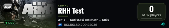 RHH Test live status badge