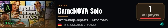 GameNOVA Solo live status badge