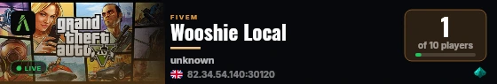 Wooshie Local live status badge