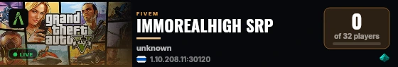 IMMOREALHIGH SRP live status badge