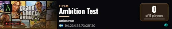 Ambition Test live status badge