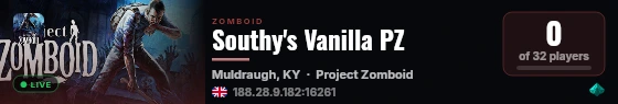 Southy's Vanilla PZ live status badge