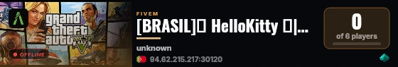 [BRASIL]💎 HelloKitty 💎|📋WHITELIST📋| 🎉SERVER NOVO🎉  💸50K Inicial💸 |🔫Facs e Orgs🔫|👮🏾PM,ROTA👮🏾|🚑 SAMU🚑 | 🏆https://discord.gg/YvCwq6n🏆 | live status badge