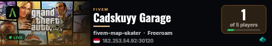 Cadskuyy Garage live status badge