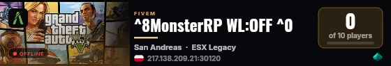 ^8MonsterRP WL:OFF ^0 live status badge