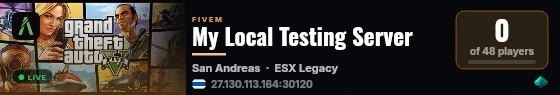 My Local Testing Server live status badge