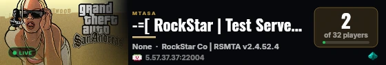 -=[ RockStar | Test Server ]=- live status badge