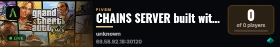 CHAINS SERVER built with QBCore Framework by JericoFx & Kakarot & Hamy! live status badge