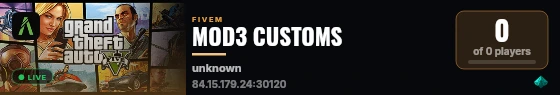 MOD3 CUSTOMS live status badge