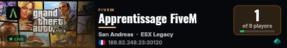 Apprentissage FiveM live status badge